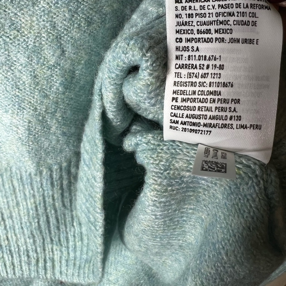 American Eagle Cozy Blue Women's Cowl Neck Sweater - Picture 7 of 8